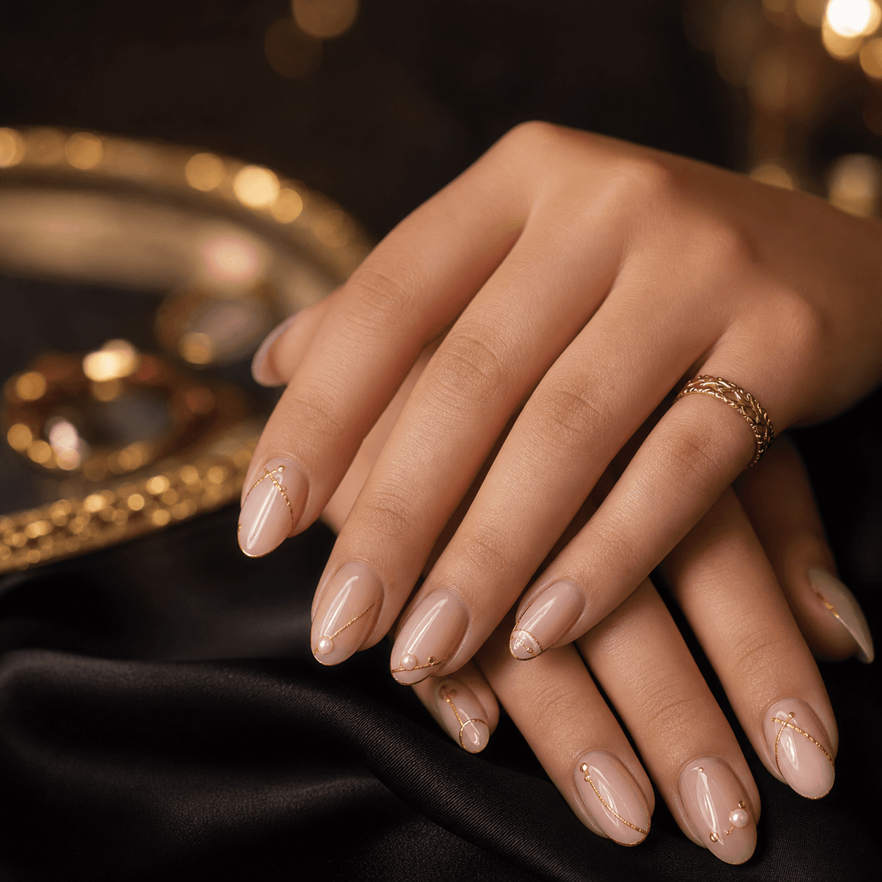 Nail art delicada como referência para decorações e adicionais
