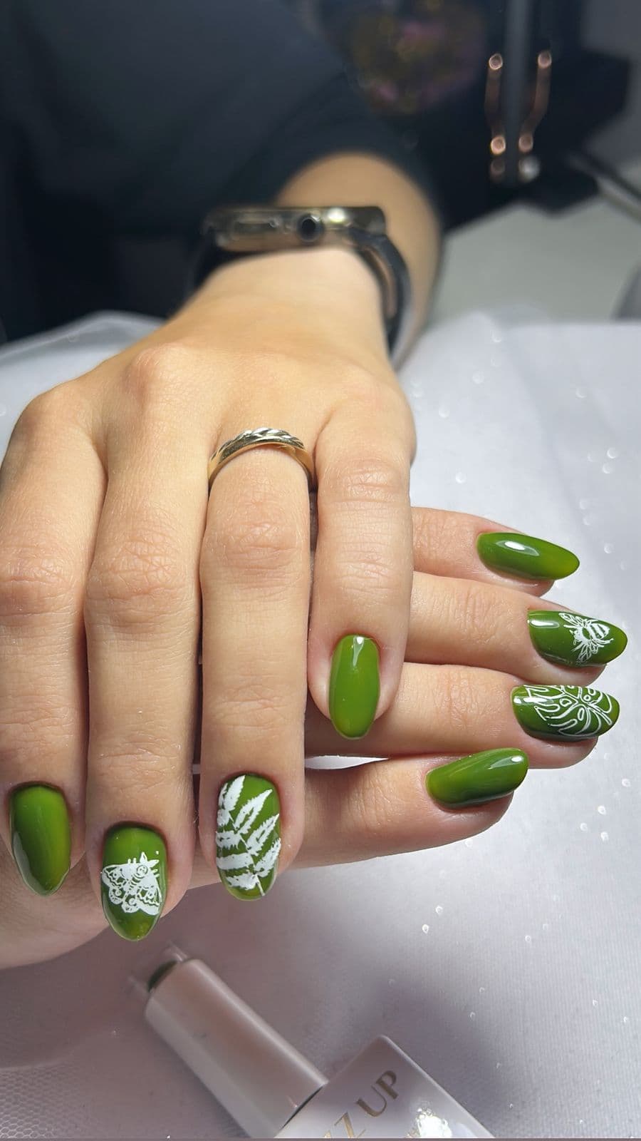 Banho de gel com esmaltação em gel e nail art